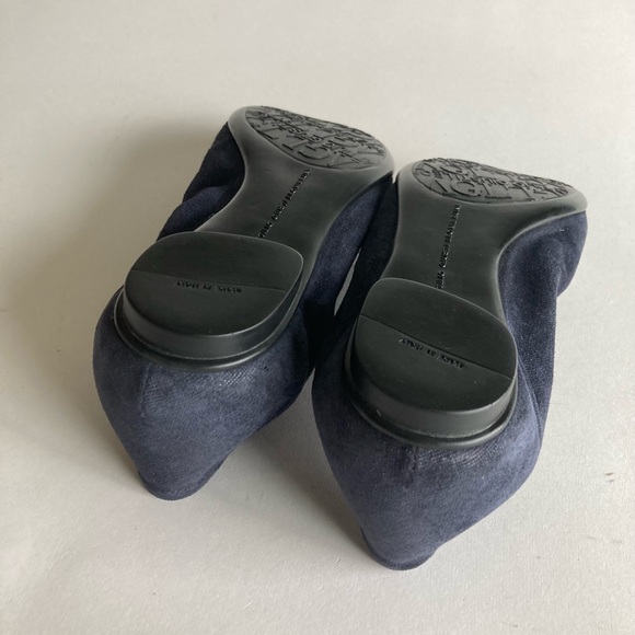 AGL Navy Suede Genuine Leather Black Cap Toe Flats Loafers size EUR 6.5, US 6 - Picture 12 of 14